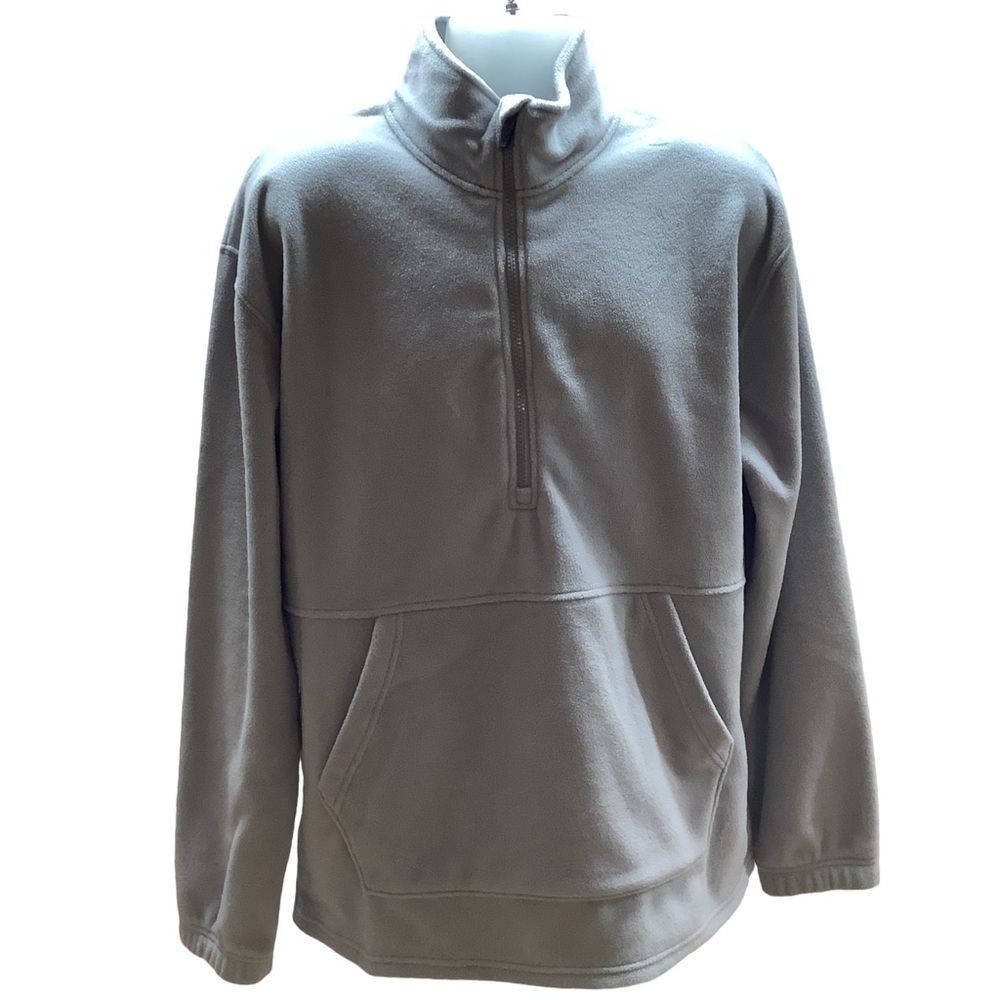 Xersion Size LT Light Gray Fleece Quarter-Zip Pullover with Front Sleeves. New